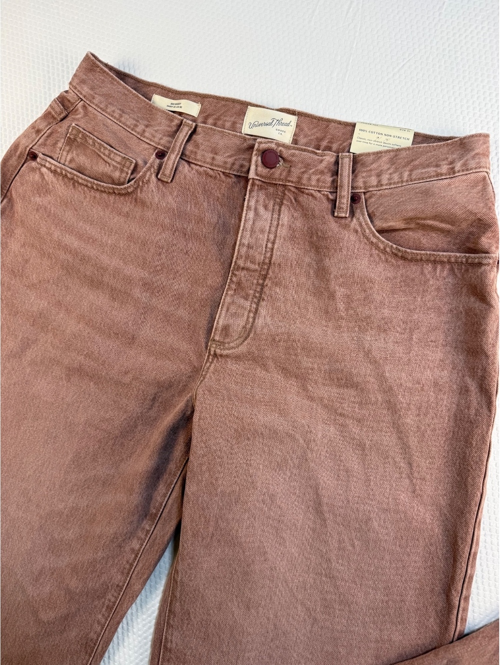 Universal Thread Womens 10 90s Baggy Jeans Dusty Rose Mid Rise Y2K New